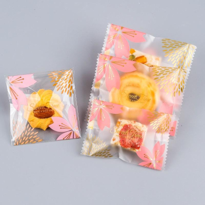 臺灣現貨 歐思麥烘焙新款粉色花瓣曲奇餅乾機封袋多尺寸牛軋餅雪花酥包裝袋零食機封袋（ZB）