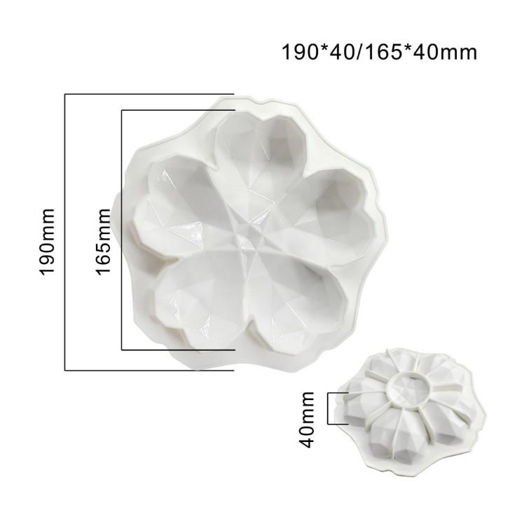 臺灣現貨新款單個愛心鑽石花蛋糕慕斯模具 義大利同款法式甜點烘焙工具（艺）-細節圖4