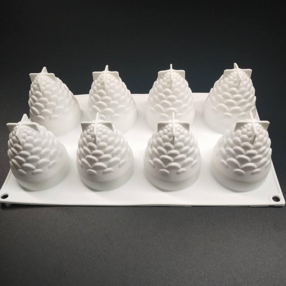 臺灣現貨8連松果慕斯矽膠蛋糕模具DIY烘焙法式甜品模爆款蛋糕模具（艺）-細節圖3