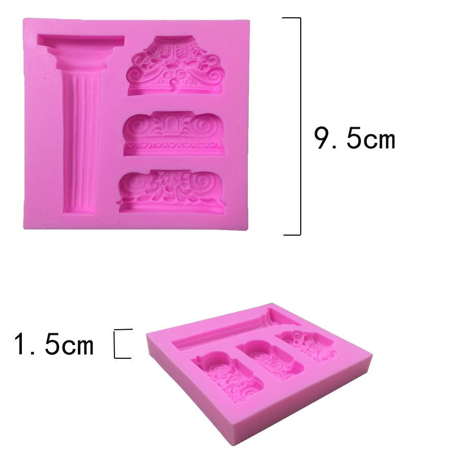 臺灣現貨 歐思麥烘焙歐式羅馬柱子液態矽膠翻糖巧克力矽膠模具蛋糕造型裝飾幹佩斯烘焙模具M156（中）-細節圖3