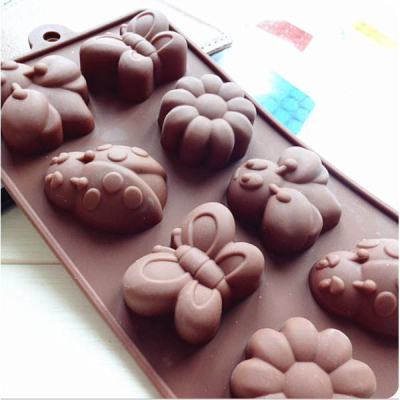臺灣現貨蛋糕烘焙模具 矽膠巧克力模具 蜜蜂蝴蝶甲殼蟲 手工皂模 霜淇淋模（协）