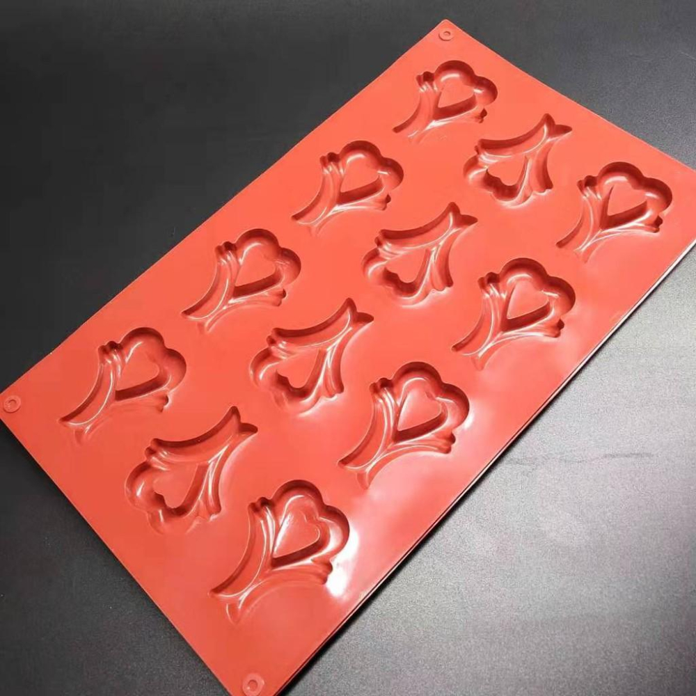 臺灣現貨 磚紅色矽膠蛋糕模 慕斯模具 巧克力模DIY多孔烘焙模輕薄款YW2041（群）-細節圖2