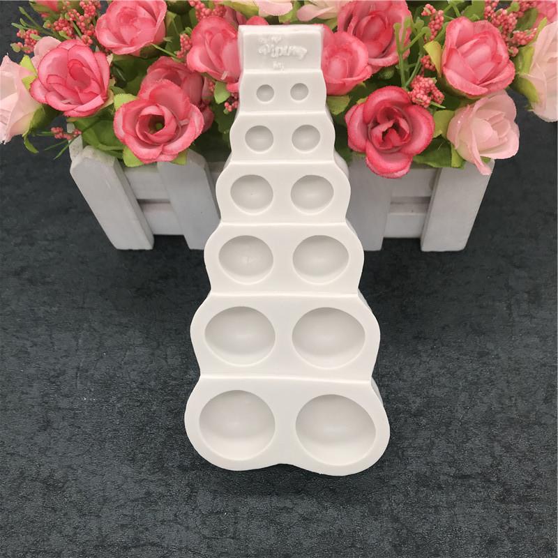 臺灣現貨 新款烘焙工具 大小半圓珍珠模具圓形寶石珠子 翻糖巧克力蛋糕矽膠（恩）-細節圖4