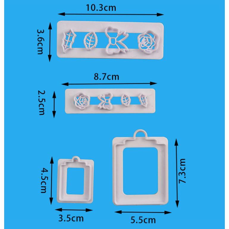 臺灣現貨 新品4pcs禮物盒 翻糖蛋糕印花切模 餅乾模 烘焙模具工具 (库)-細節圖2