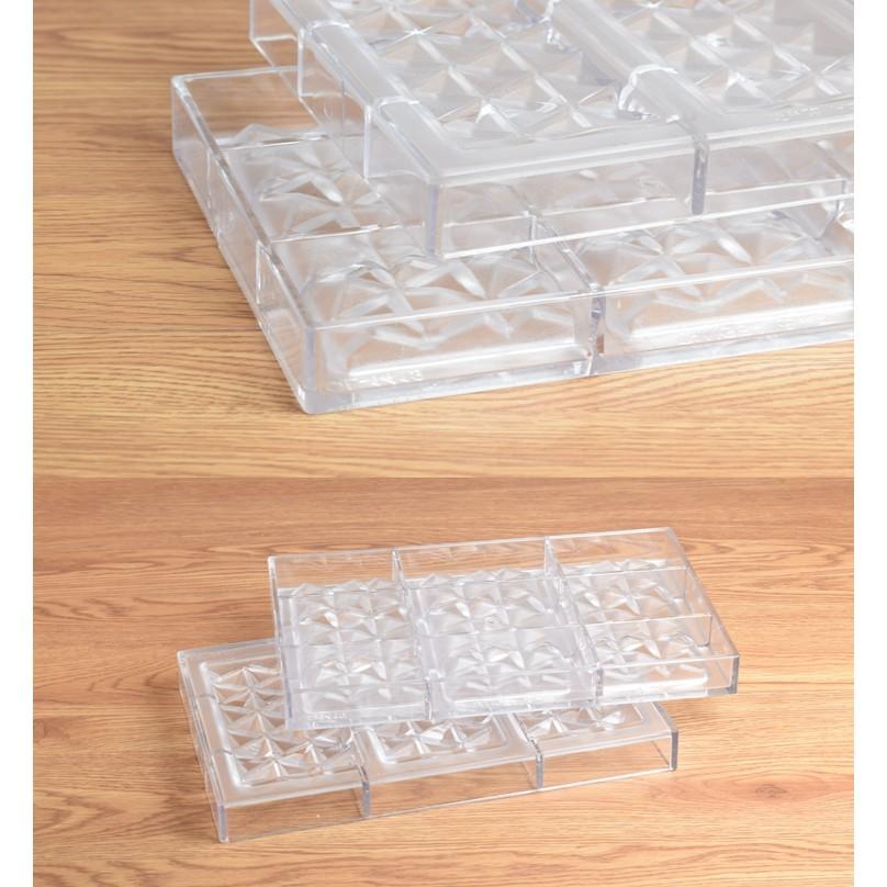 臺灣現貨 歐思麥烘焙 新款3連鑽石長方塊幾何立方塊巧克力模PC朱古力模DIY烘焙用具（添）-細節圖4