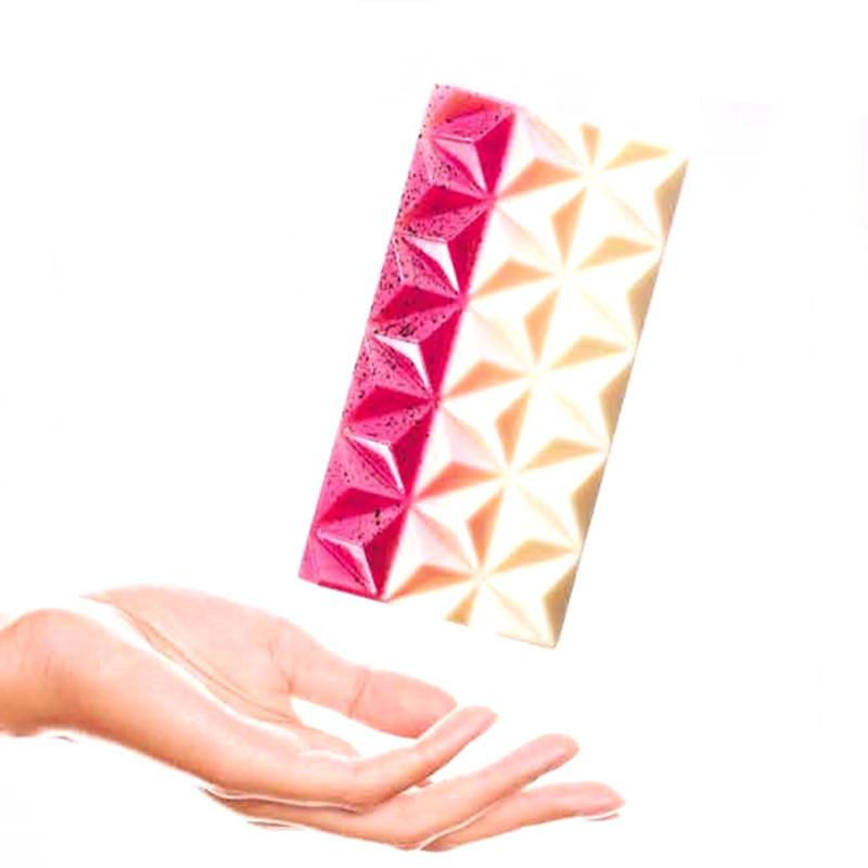 臺灣現貨 歐思麥烘焙 新款3連鑽石長方塊幾何立方塊巧克力模PC朱古力模DIY烘焙用具（添）-細節圖7