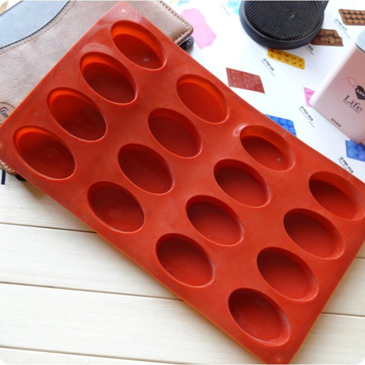 臺灣現貨 烘焙工具 FDA認證 16連橢圓矽膠蛋糕模具 巧克力布丁模具（协）-細節圖2