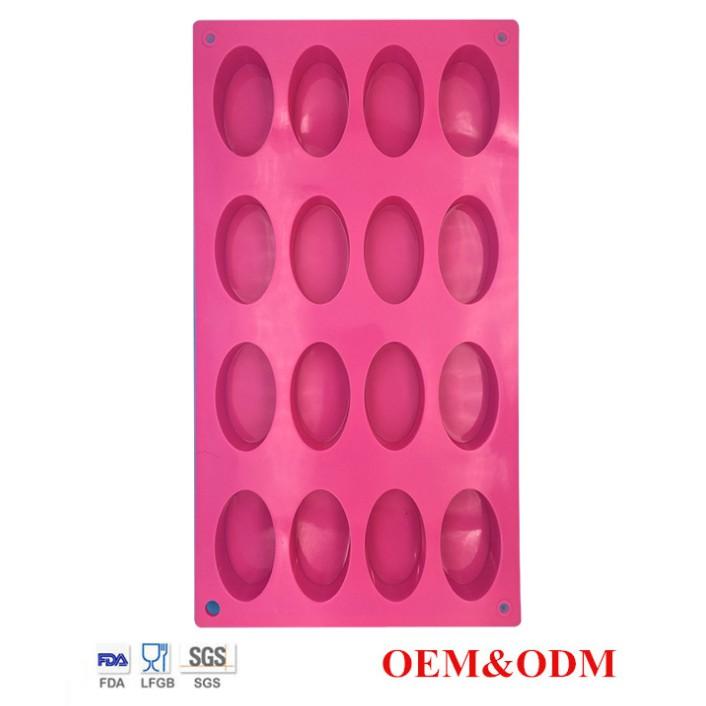 臺灣現貨 烘焙工具 FDA認證 16連橢圓矽膠蛋糕模具 巧克力布丁模具（协）-細節圖4