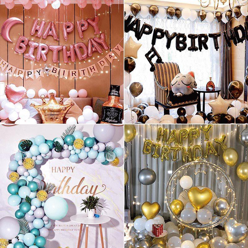 臺灣現貨 歐思麥烘焙黑色瑪瑙氣球 金色亮片亮片氣球節日浪漫氣球套裝 派對 生日場景佈置裝飾-細節圖3