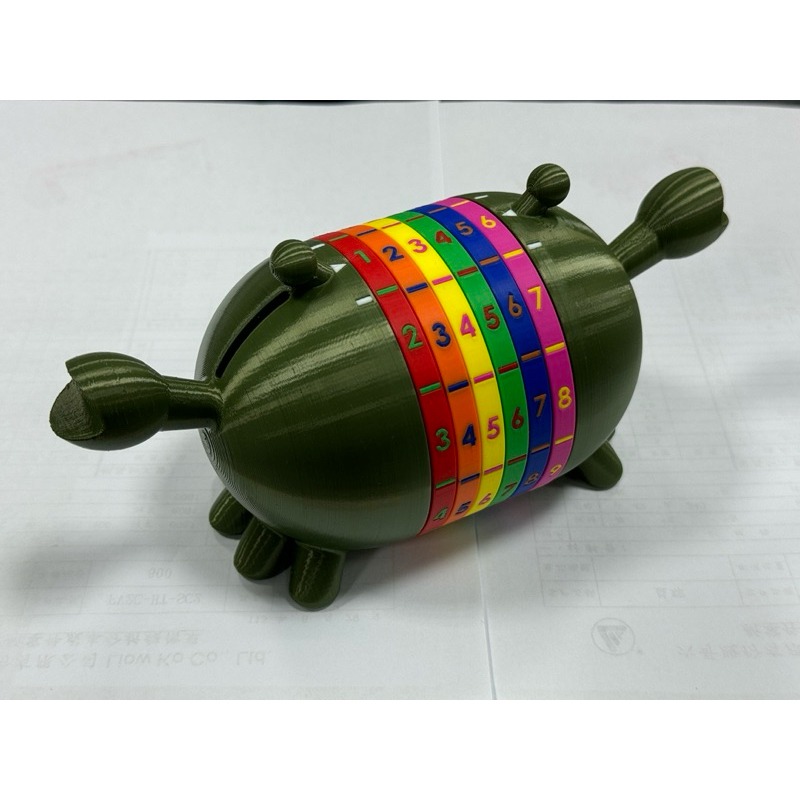 3D列印彩虹密碼螃蟹造型存錢筒-規格圖2