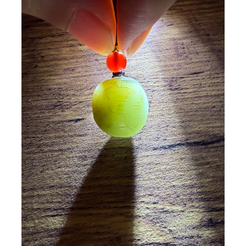 《寶瑠璃玉石水晶》保真天然和田玉且末藍糖，手工立體雕刻「富甲天下」龜甲掛飾、吊墜-細節圖9