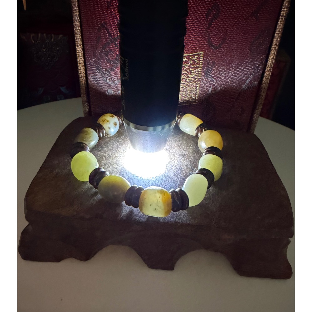 《寶瑠璃玉石水晶》保真天然和田玉，多寶隨形珠手串10-12mm-細節圖9