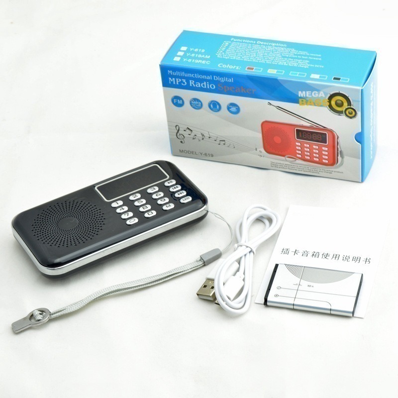 臺灣現貨：億美達Y-619 FM/AM雙頻收音機便攜式數字顯示插卡收音機小音響-細節圖9