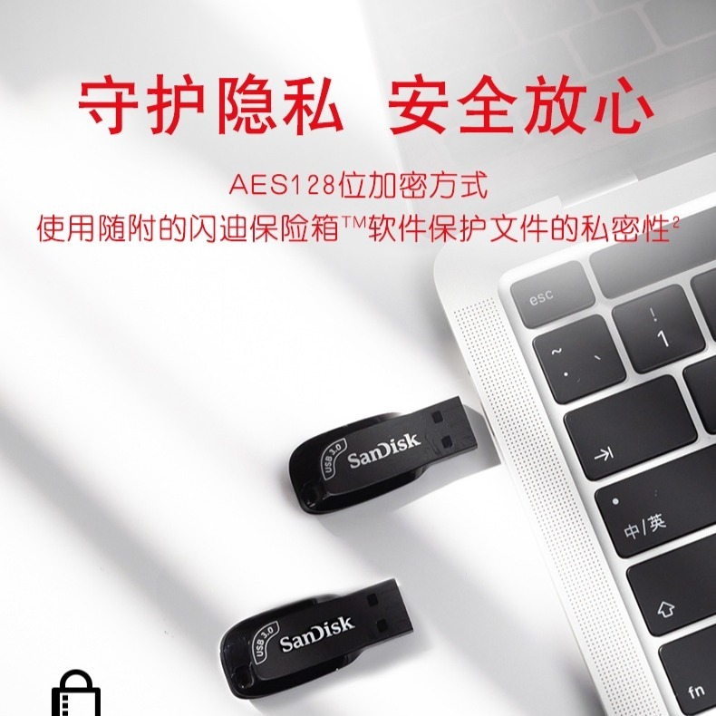 臺灣現貨：【長輩專用隨身碟】SanDisk閃迪CZ410迷你32G USB3.0加密高速隨身碟-細節圖4