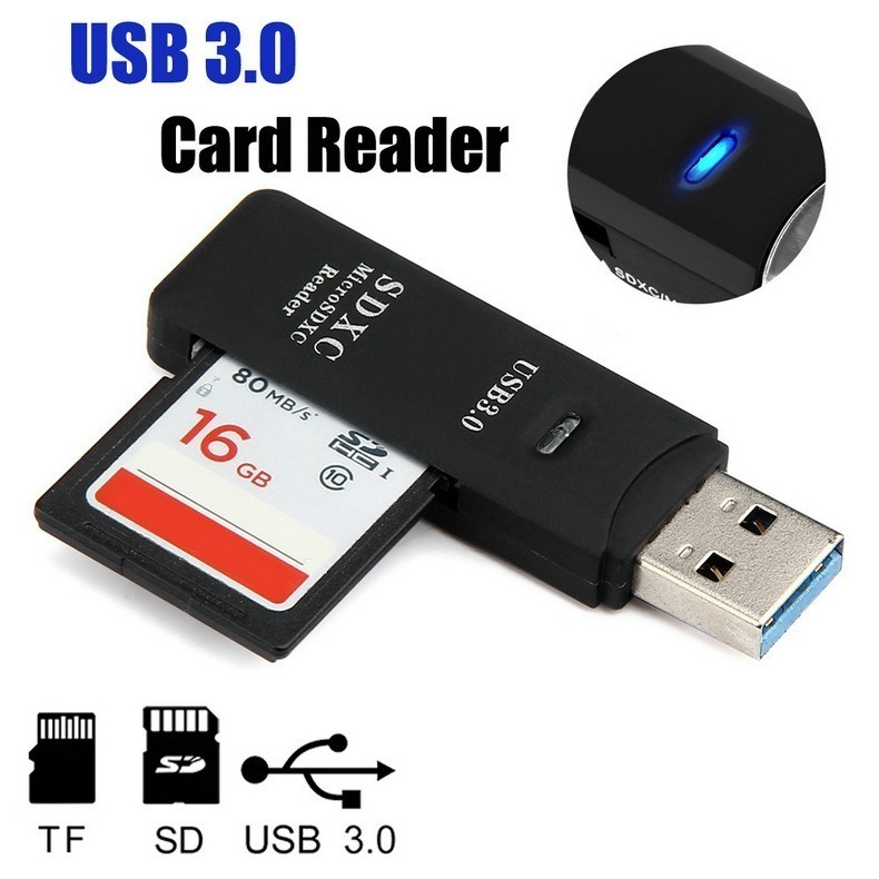 臺灣現貨：USB 3.0讀卡器 多功能讀卡器SD卡TF二合一讀卡器-細節圖3