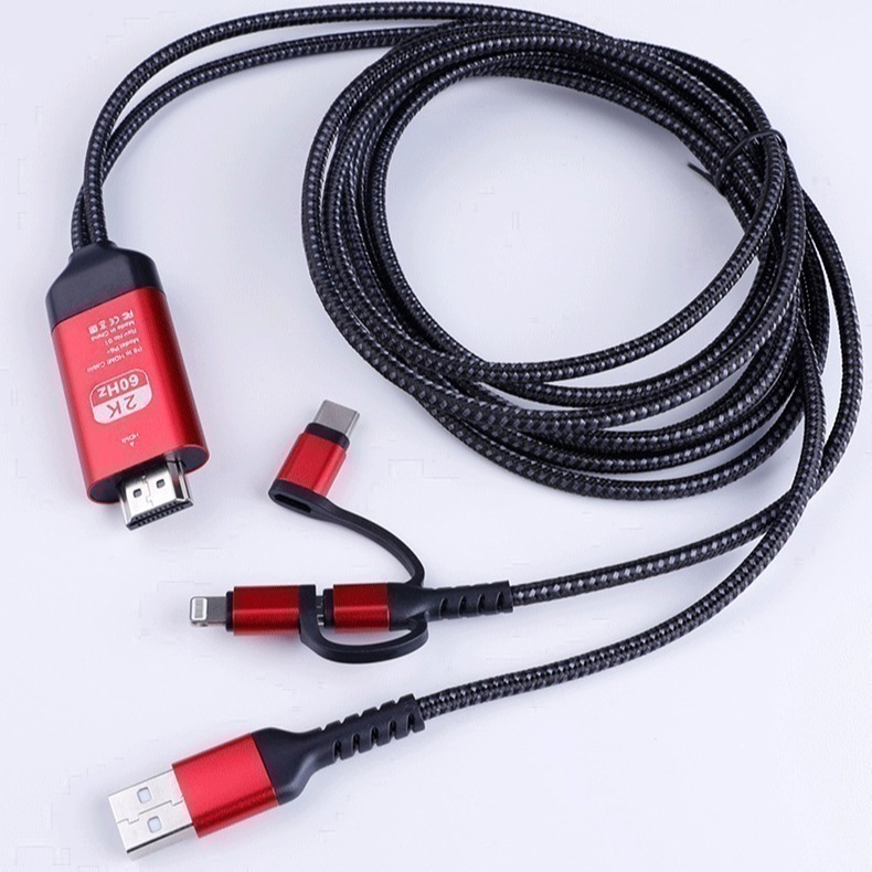 快速出貨：通用HDMI三合一高清2K手機同屏線 蘋果 安卓 type-c手機視頻線投影到電視-細節圖9