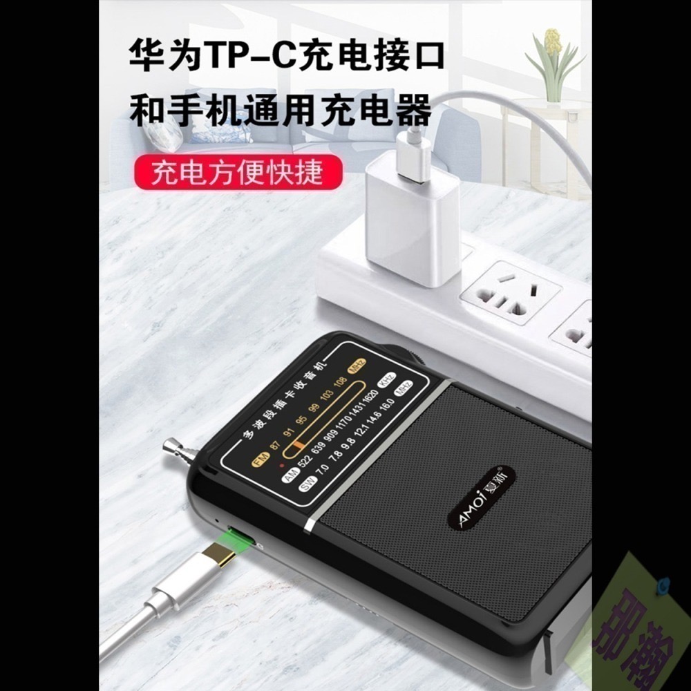 台灣現貨：破冰者L-33全波段指針式迷你超薄收音機充電插卡U盤音箱播放器-細節圖5