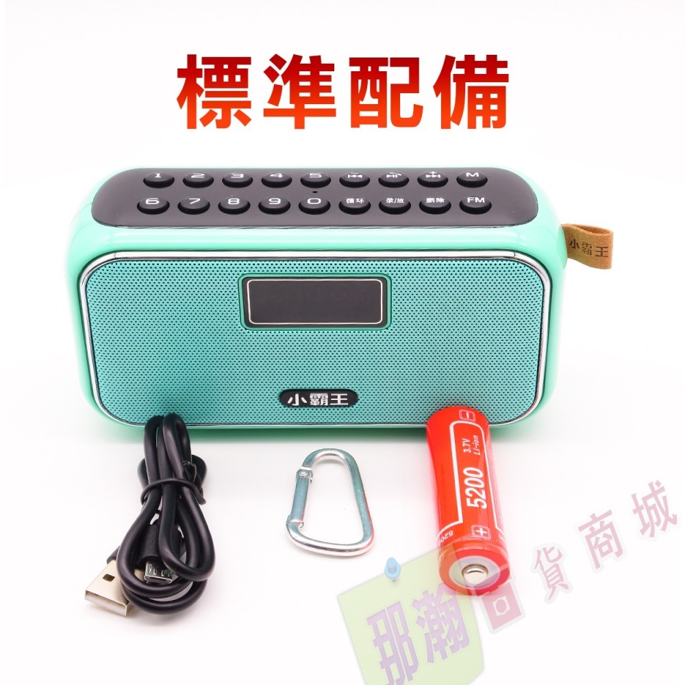 臺灣出貨：Subor/小霸王W19可拆式電池藍牙音箱插卡USB隨身碟FM收音機錄音播放器-細節圖2