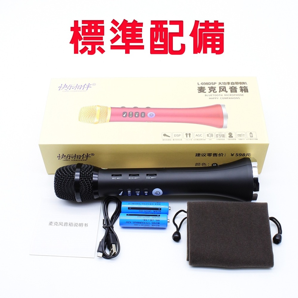 快速出貨：快樂相伴L-698DSP手掌k歌20w無線TWS串聯麥克風車載ktv無線藍牙卡拉OK手機K歌神器麥克風-細節圖9