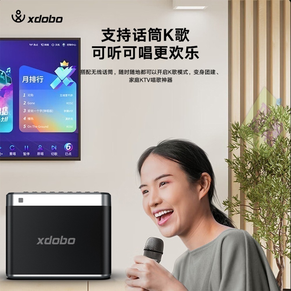 XDOBO官方直銷店：XDOBO喜多寶 Tuner 200W超強專業級便攜式直播K歌無線麥克風藍牙TWS互聯音響-細節圖4