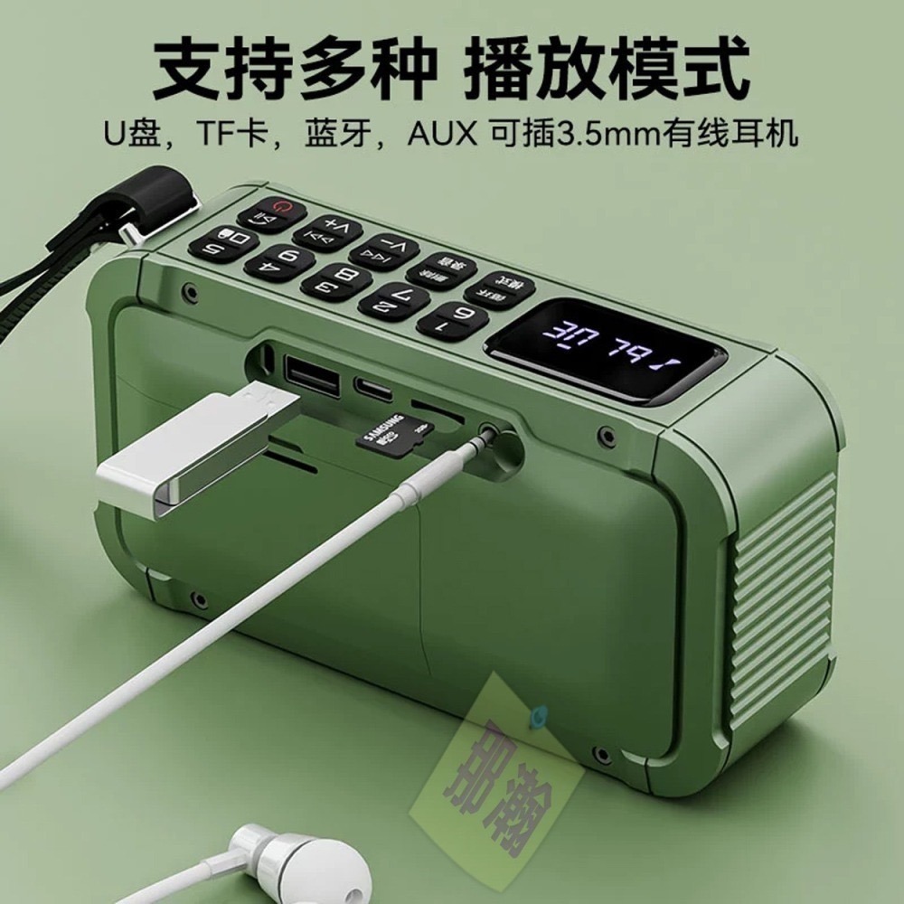快速出貨：琅韵D82 藍牙無線音響FM收音機可拆卸電池錄音便攜插卡耳機U盤收音機播放器-細節圖2