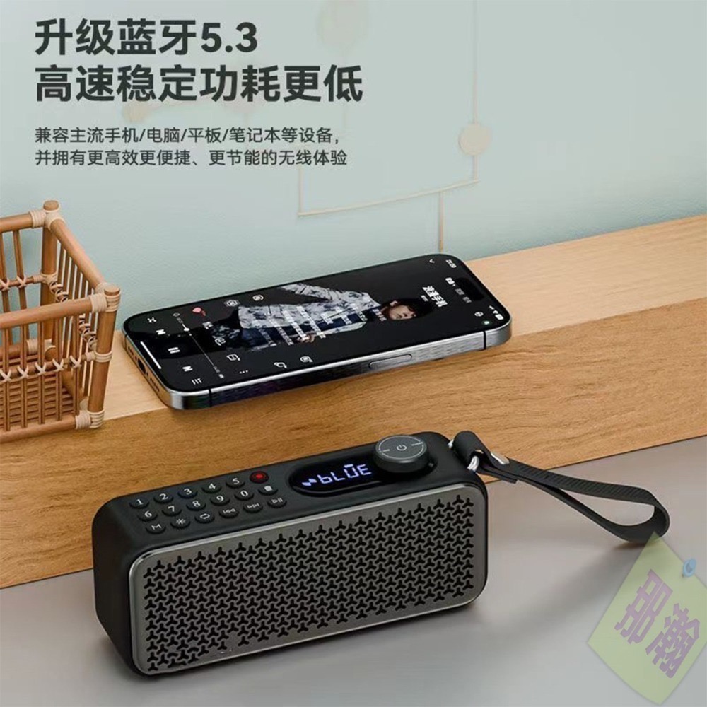 快速出貨：多媒體F60無線藍牙音響FM收音機播放器戶外便攜式收錄音機U盤插卡音響重低音播放器-細節圖7