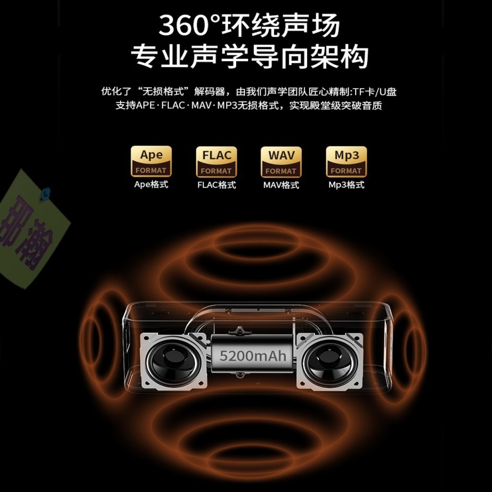 快速出貨：柏林之聲 SENYLON A7 PRO 60W 藍牙無線喇叭重低音IPX7防水TWS串聯戶外便攜藍牙音響-細節圖2
