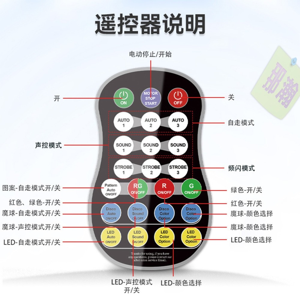 快速出貨：旋轉魔球4合1雷射燈聲控彩燈LED鐳射氛圍燈蹦迪星空舞檯燈-細節圖7