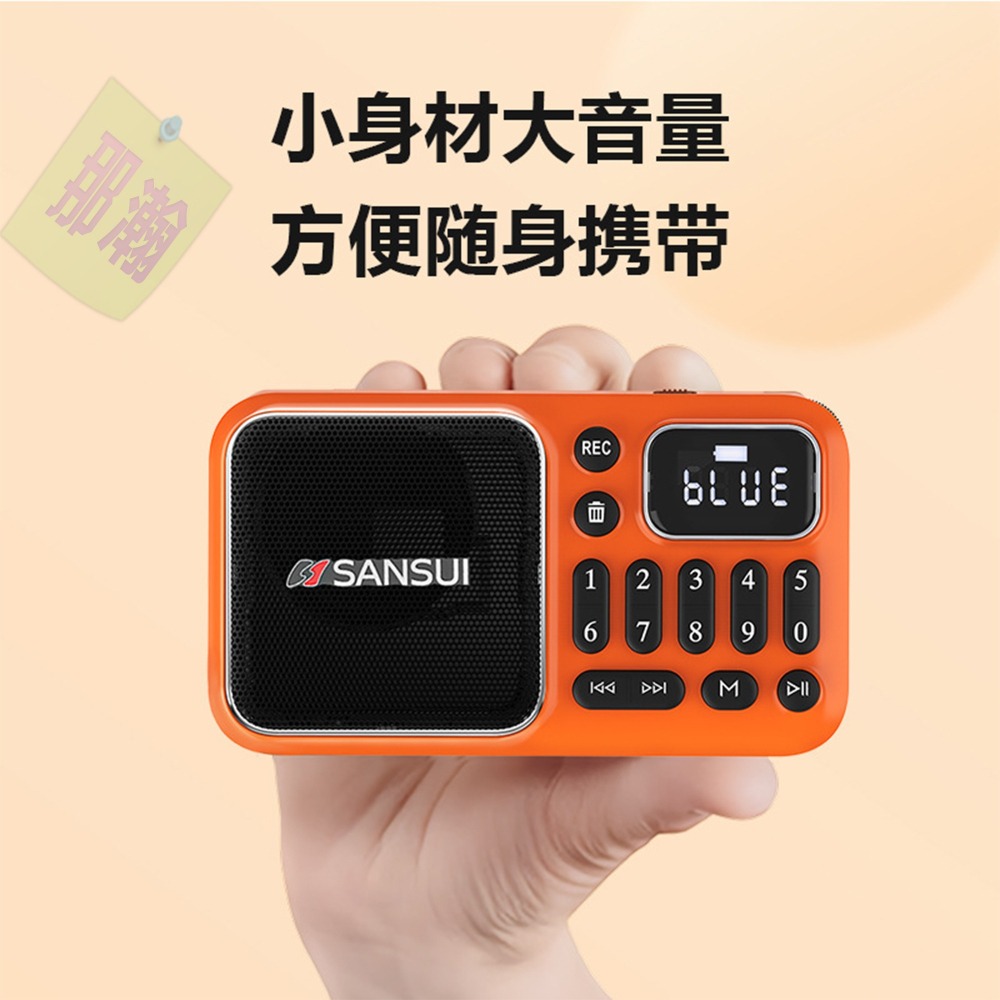 快速出貨：多媒體F66藍牙音響FM收音機播放器可拆卸電池錄音睡眠關機便攜插卡耳機U盤收音機播放器-細節圖5