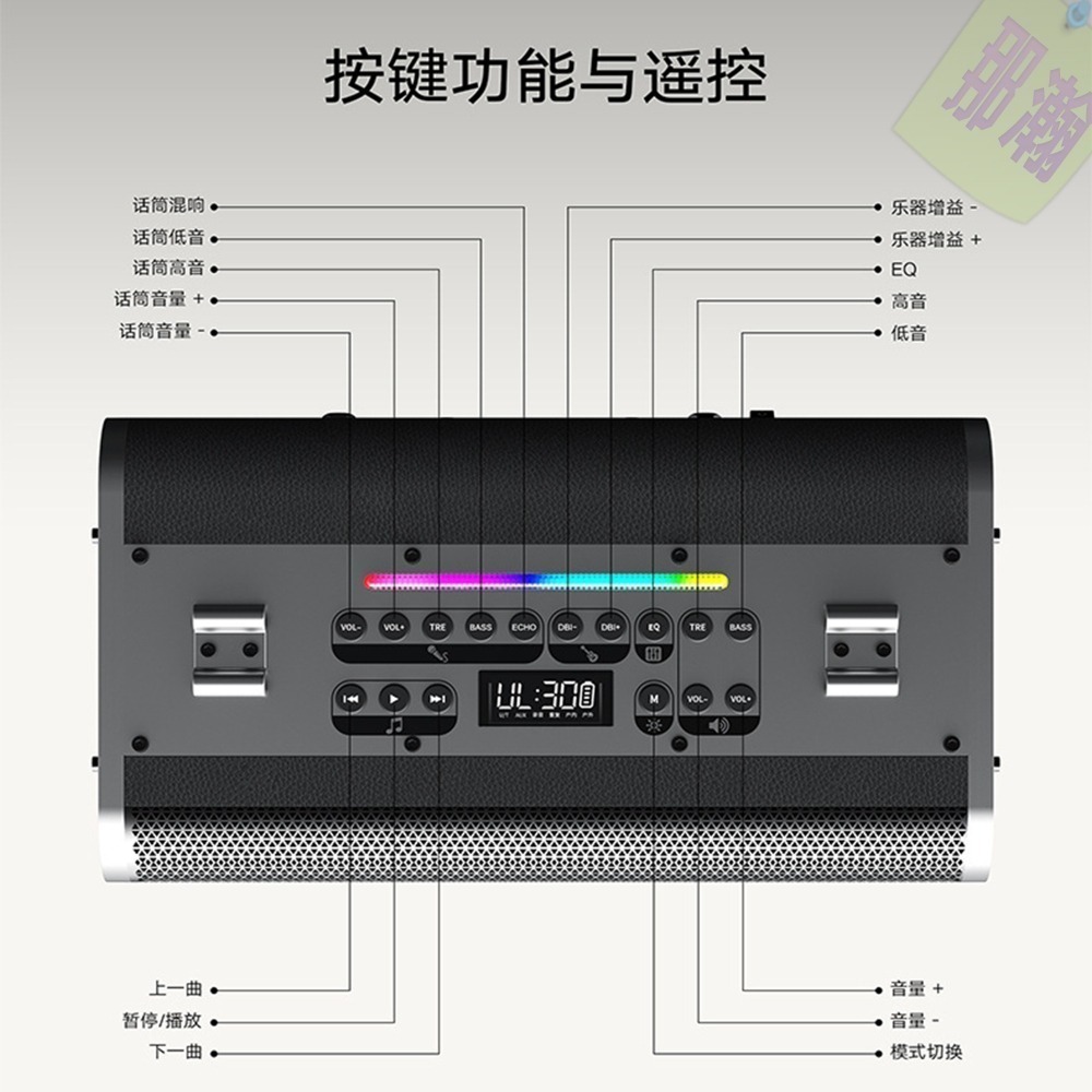 快速出貨：XDOBO喜多寶BMTL Bold Pro藍牙無線音響200W手提卡拉OK音箱音效卡直播一體K歌樂器音響-細節圖5