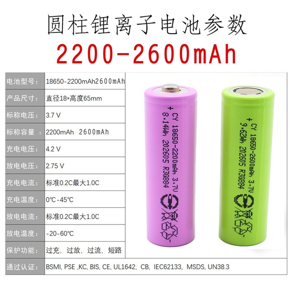 快速出貨：BSMI認證鋰電池18650充電電池3.7V足2200~2600容量拒絕虛標手電筒收音機小風扇-細節圖6