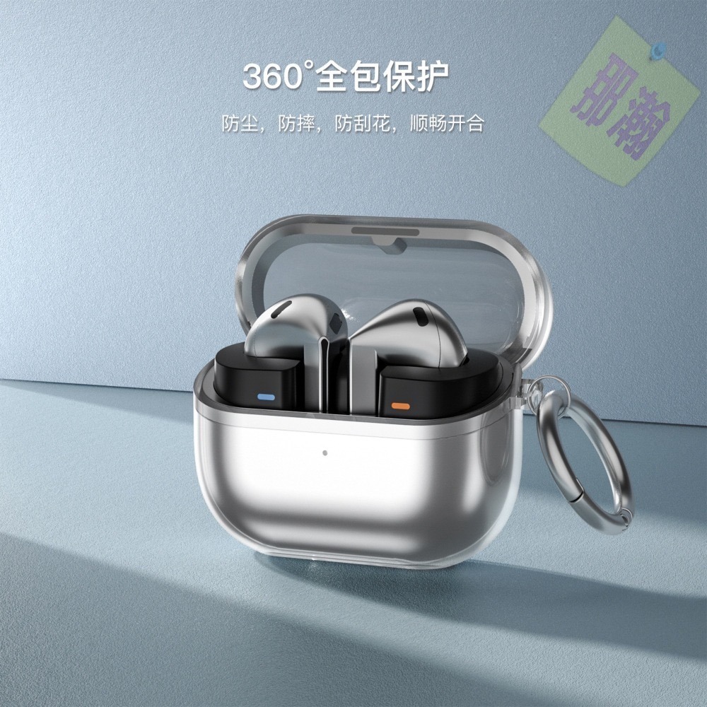 快速出貨：Samsung三星 Galaxy Buds3FE~3pro藍牙無線耳機保護套耳機殼透明TPU軟殼防摔耳機鑰匙圈-細節圖2