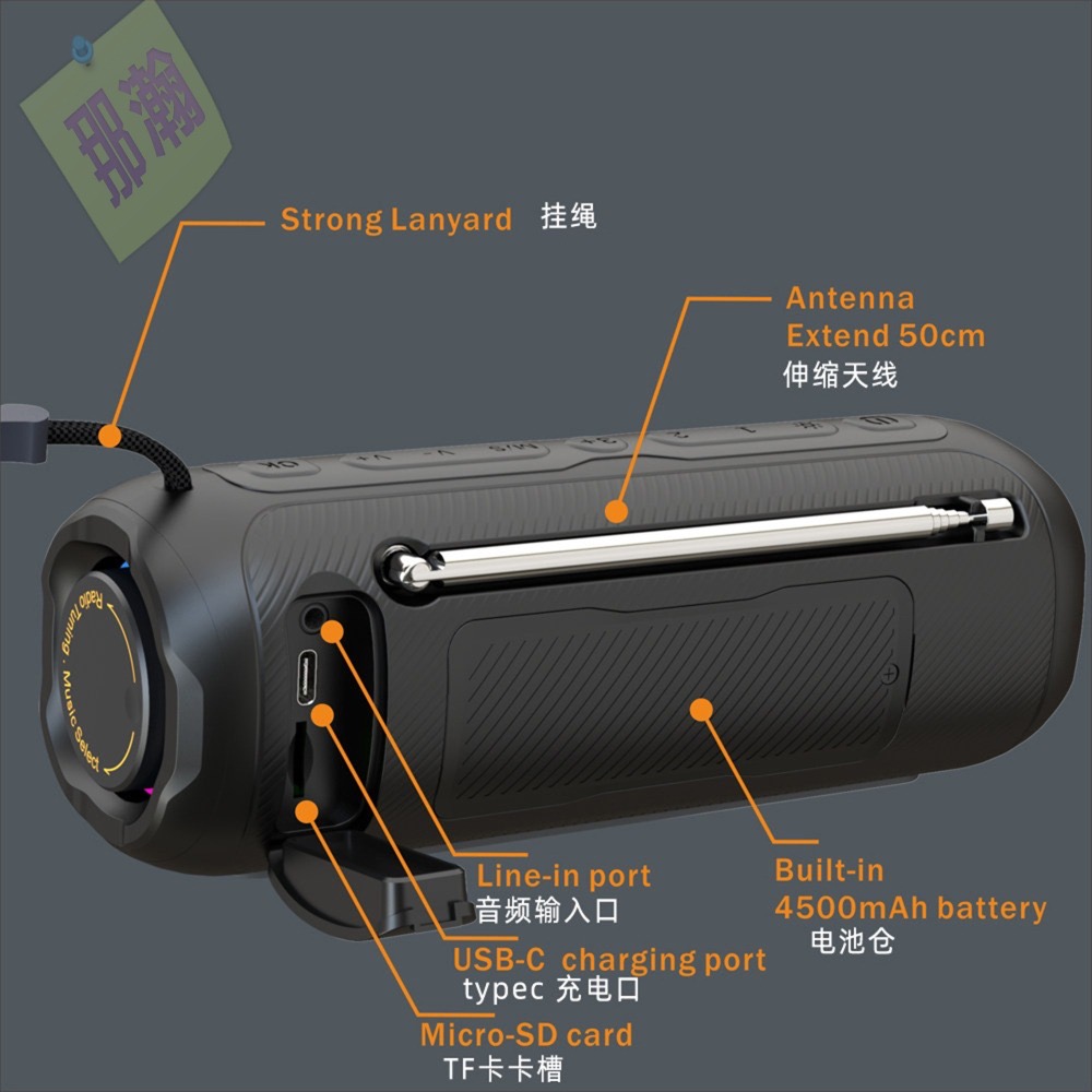 快速出貨：P12A藍牙音箱 收音機 FM AM 便攜式戶外插卡音響旋鈕 調頻 調幅 低音炮-細節圖10