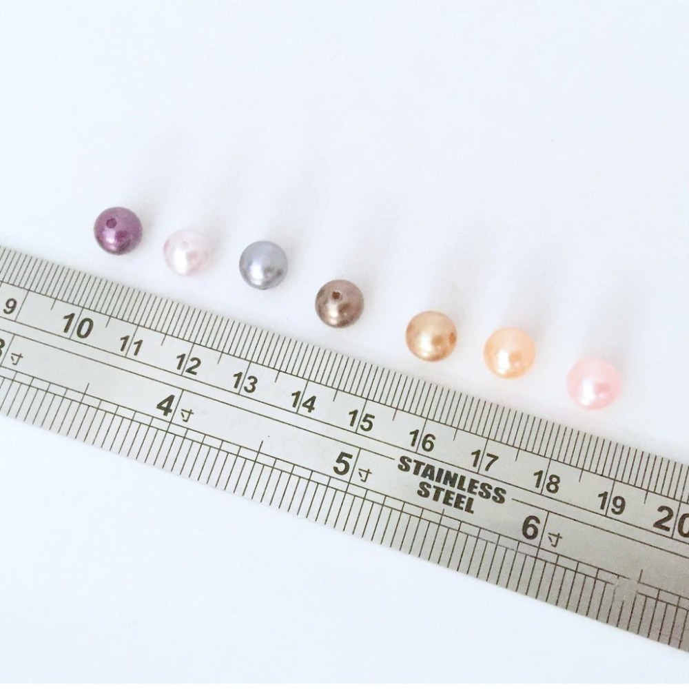 台灣製優質高亮多色圓形仿珍珠~8m 10mm12mm 不掉皮 台製 直孔珠 串珠 DIY  手作 耳飾 手工藝 項鍊-細節圖4