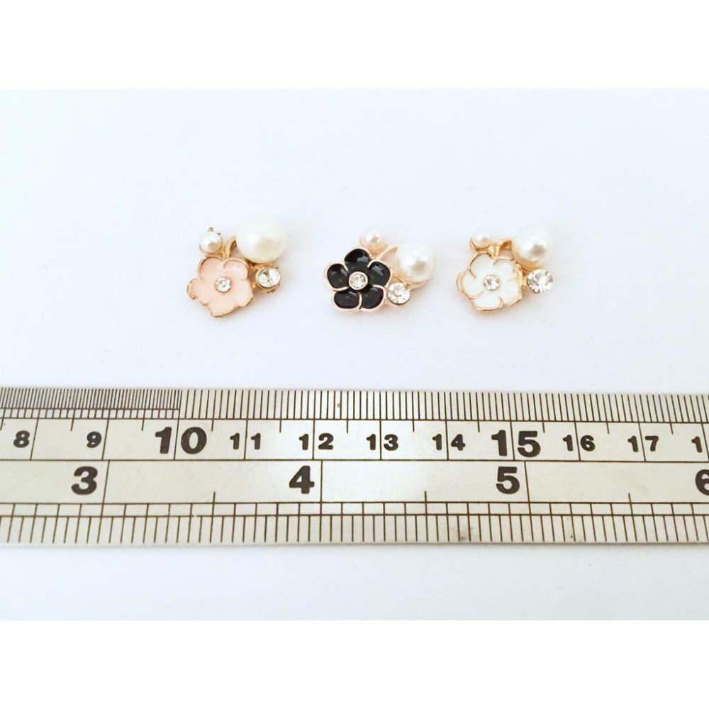 lilian085~花朵珍珠合金配件 掛件 金屬 油滴 手工藝材料 手機殼 DIY 手作 耳環 髮飾材料 耳飾 貼飾-細節圖2