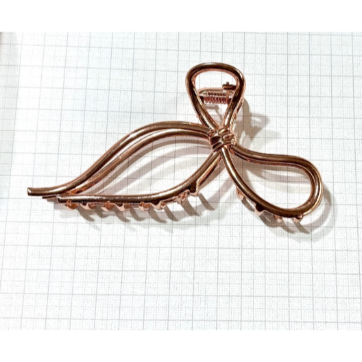 蝴蝶結鏤空【大抓夾】玫瑰金