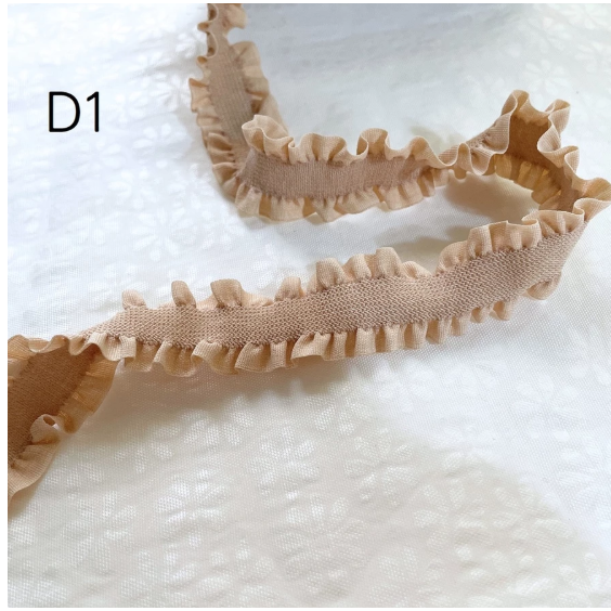 裙邊鬆緊帶織帶~服裝輔料 娃衣 鞋子裝飾 帽子配件 洋裁 包裝材料 飾品 髮飾 手工藝 居家布置 緞帶 荷葉邊肩帶-規格圖1