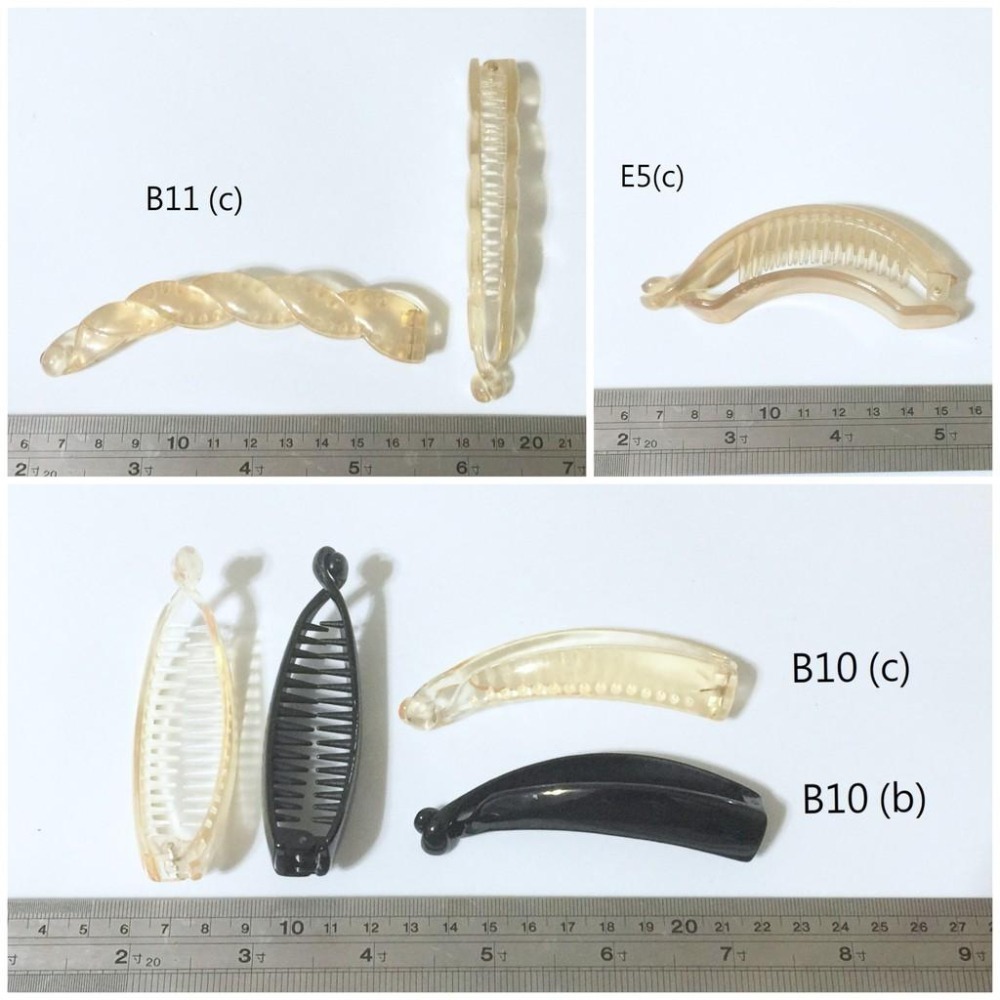 台灣製素面烤漆髮飾材料批發 香蕉夾 髮夾 相交夾 透明香檳色 鯊魚夾 抓夾 馬尾夾 包頭夾 手工藝 DIY 手作 三爪夾-細節圖3