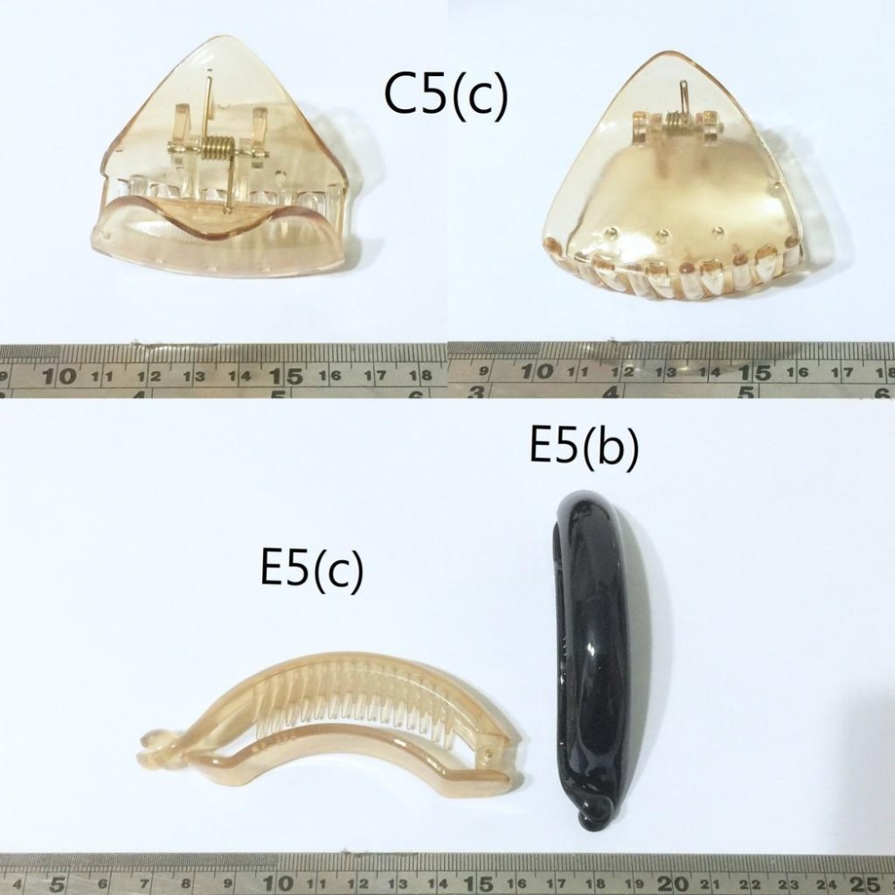 台灣製素面烤漆髮飾材料批發 香蕉夾 髮夾 相交夾 透明香檳色 鯊魚夾 抓夾 馬尾夾 包頭夾 手工藝 DIY 手作 三爪夾-細節圖4