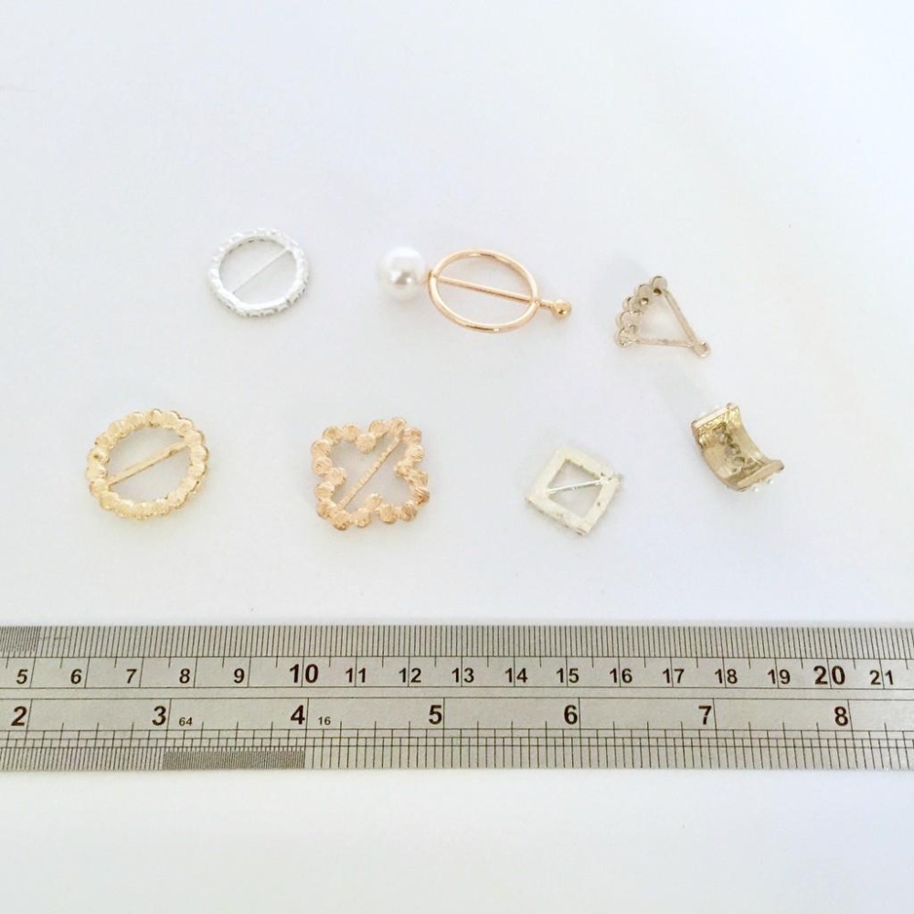 鑽飾珍珠扣環~圓形 菱形 花形 方形合金 手工藝材料 DIY 手作金屬配件 髮飾材料 耳飾材料 耳環材料 絲帶扣-細節圖4