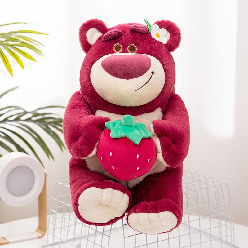 迪士尼粉色草莓熊公仔 熊抱哥 草莓味毛絨玩具女 生日情人節禮物 布娃娃-細節圖6