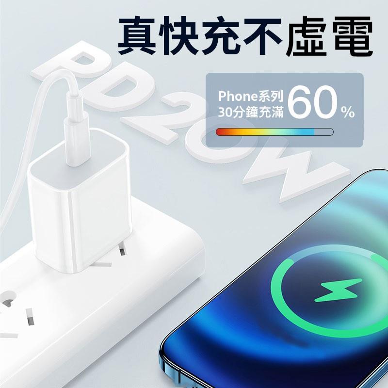 【台灣現貨火速寄出】手機充電頭 快充頭 豆腐頭 PD20W USB PD快充頭 Lighting 充電器 傳輸線-細節圖2