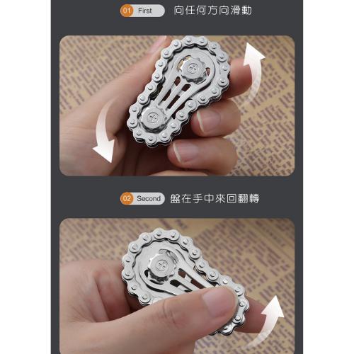 【台灣現貨火速寄出】解壓指尖鏈條陀螺 手指鏈條 指尖陀螺 解壓神器 齒輪聯動 機械金屬 J0004-細節圖5