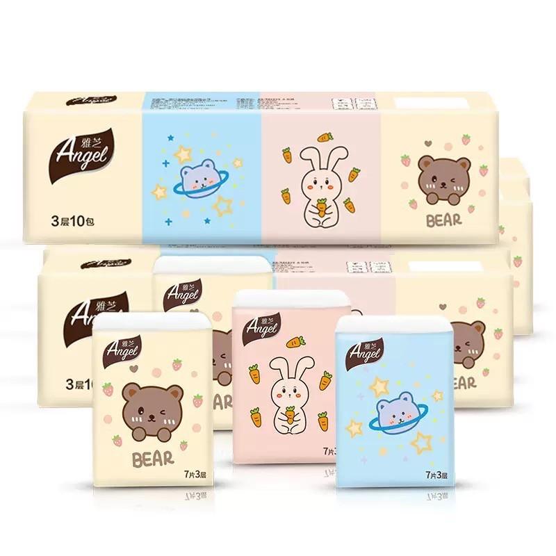 【台灣現貨火速寄出】袖珍包面紙 3層7抽 便攜式 手帕紙 衛生紙 旅行 小包紙巾 餐巾紙 面紙 M0002-細節圖6
