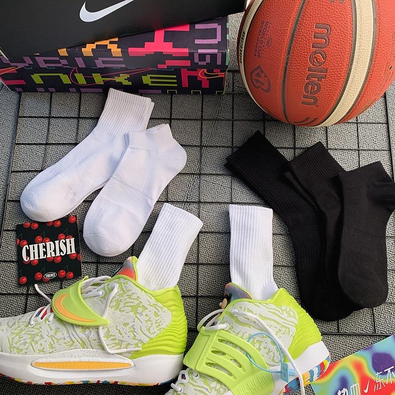 【台灣現貨火速寄出】白色襪子 黑色襪子 男長襪 純色 純棉 防臭 吸汗 中筒 籃球 運動 潮流 春秋長筒-細節圖2