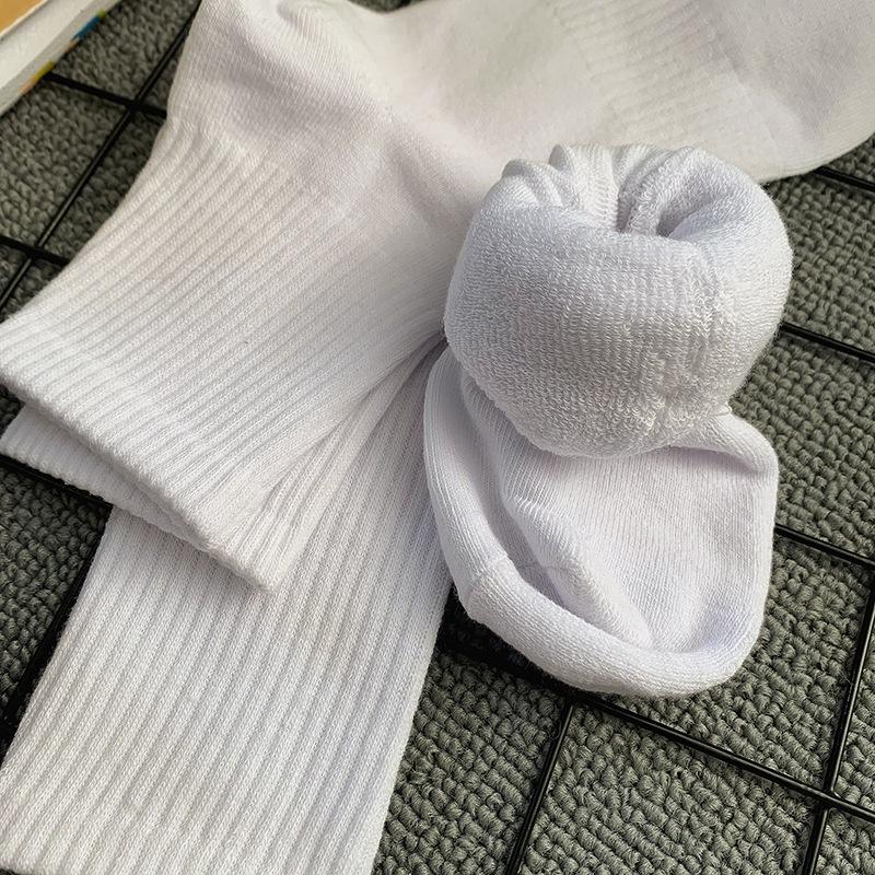 【台灣現貨火速寄出】白色襪子 黑色襪子 男長襪 純色 純棉 防臭 吸汗 中筒 籃球 運動 潮流 春秋長筒-細節圖4