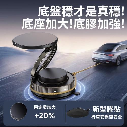 【台灣現貨火速寄出】車載磁吸手機支架 便捷 折疊 雙環手機架 360度旋轉 Y6 真空吸盤吸附 C0006-細節圖5