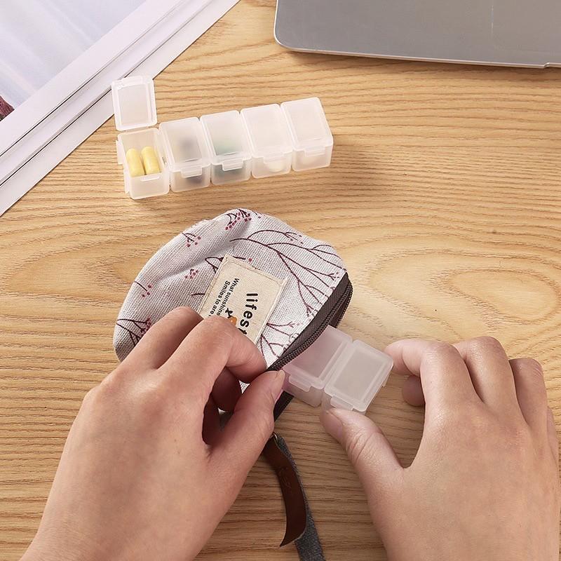 【台灣現貨火速寄出】可拆式藥盒 日式旅行便攜藥盒 一週七格分裝藥盒 自由組合 收納盒 迷你 隨身小藥盒 Y0004-細節圖3