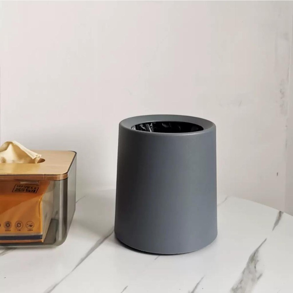 【台灣現貨火速寄出】桌上垃圾桶 塑膠 懶人 迷你 家用 客廳 桌上用筆筒 雙層小號 垃圾桶 簡約風-細節圖3