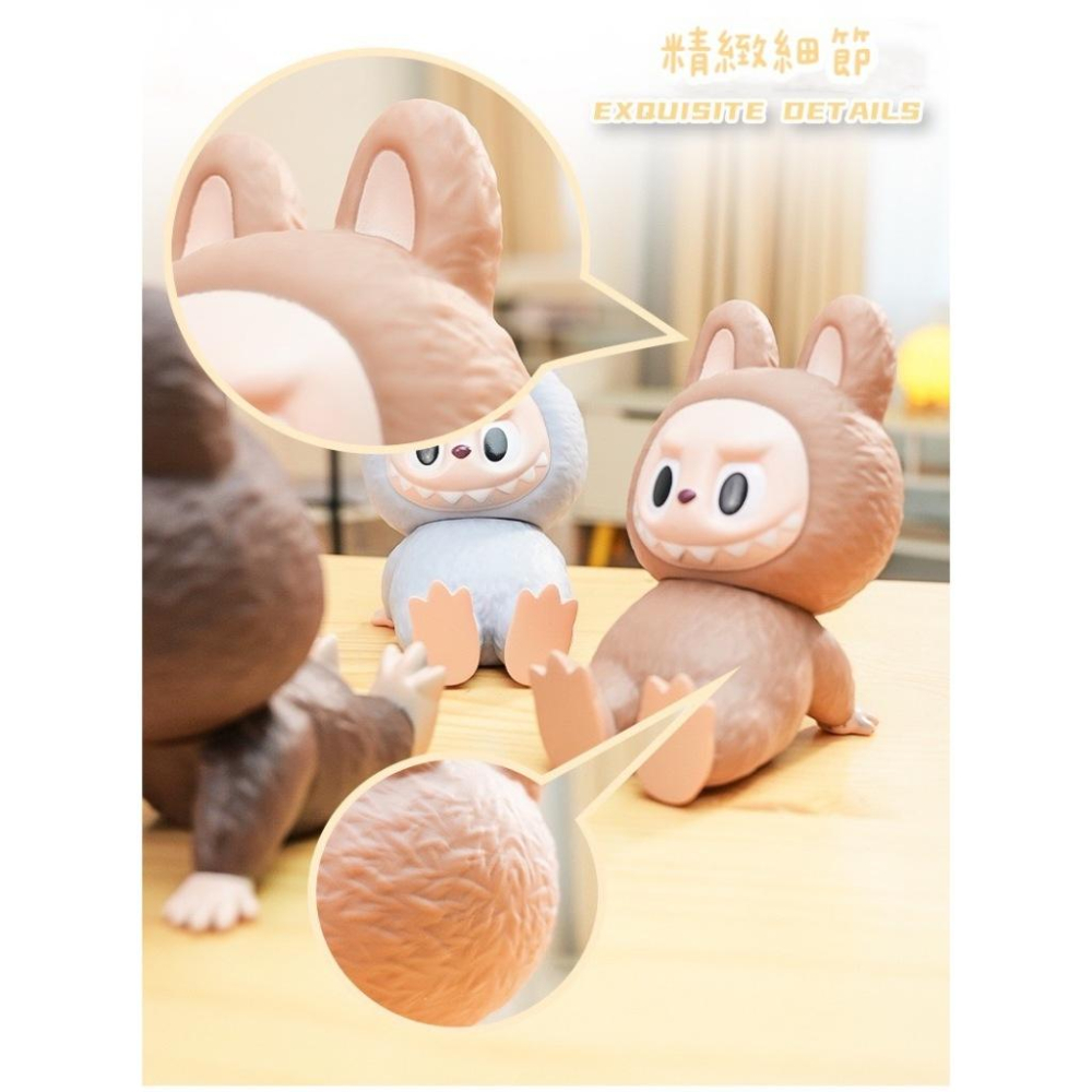 【台灣現貨火速寄出】潮玩labubu搪膠娃娃擺件 手機支架 公仔 卡通 泡泡瑪特 手機架 懶人架 labubu-細節圖6